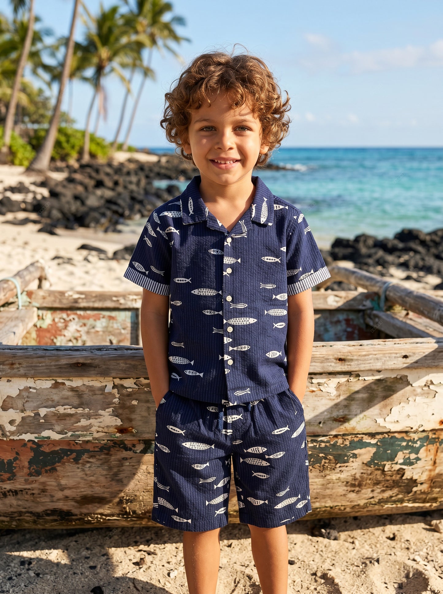 Balık Desen Gofre Takım