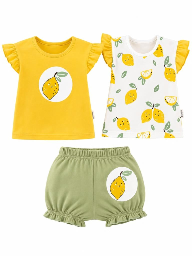 Limonello 3'lü Penye Şort Takım